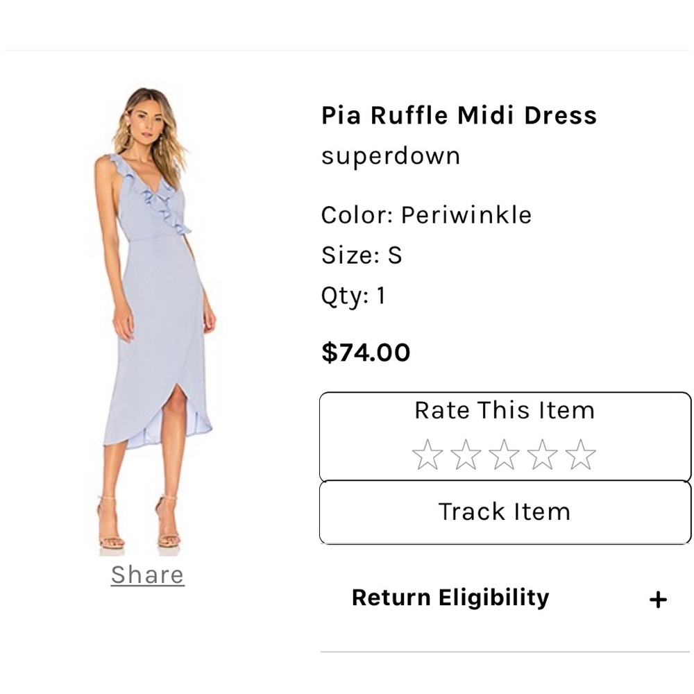 Superdown periwinkle dress - Picture 5 of 5